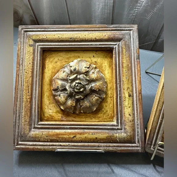 Antique Gold Floral Wall Accents - Picture 2 of 10